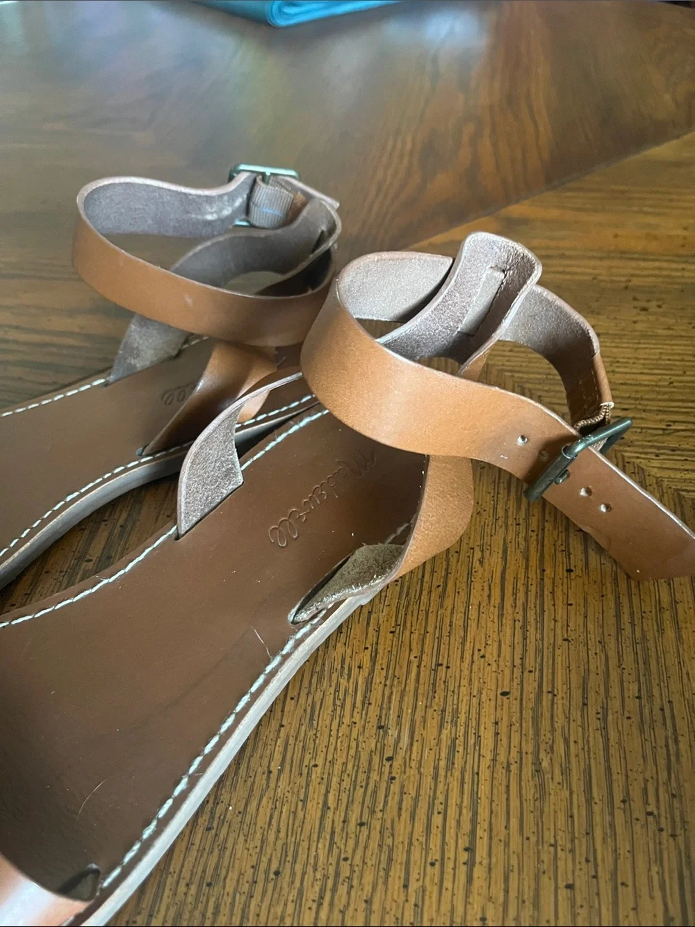 Madewell Women's Tan Ankle-Strap Leather Sandals